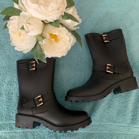 Tommy Hilfiger Dew Moto Buckle Black Boots - Picture 4 of 12